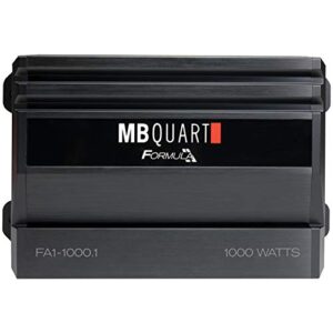 mb quart fa1-1000.1 mono channel car audio amplifier (black) – class sq amp, 1000-watt, 1 ohm stable, variable electronic crossover, led system protection, heavy duty connections, bass remote included