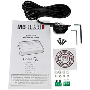 MB Quart FA1-1000.1 Mono Channel Car Audio Amplifier (Black) - Class SQ Amp, 1000-Watt, 1 Ohm Stable, Variable Electronic Crossover, LED System Protection, Heavy Duty Connections, Bass Remote Included