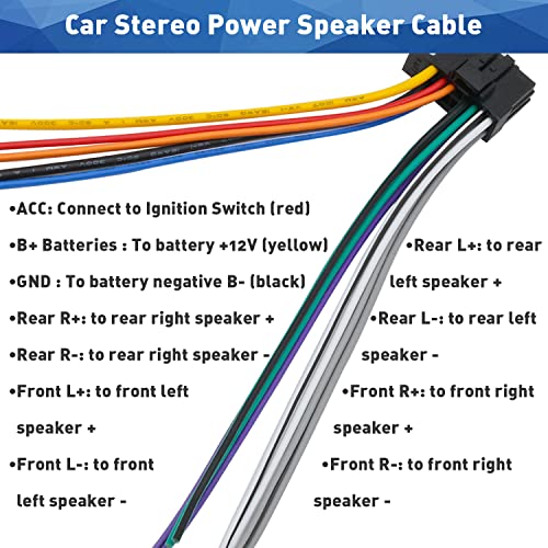 Aftermarket Radio Wiring Harness Replacement for Kenwood Radio 16 Pin Stereo Harness Adapter Connector