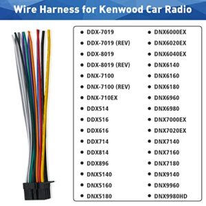 Aftermarket Radio Wiring Harness Replacement for Kenwood Radio 16 Pin Stereo Harness Adapter Connector