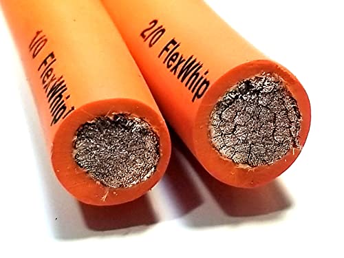 Battery Cable Pure Copper Orange Flex Whip Power Wire 1/0 or 2/0 Gauge AWG (2/0 Flex Whip(450A) 50 FT)