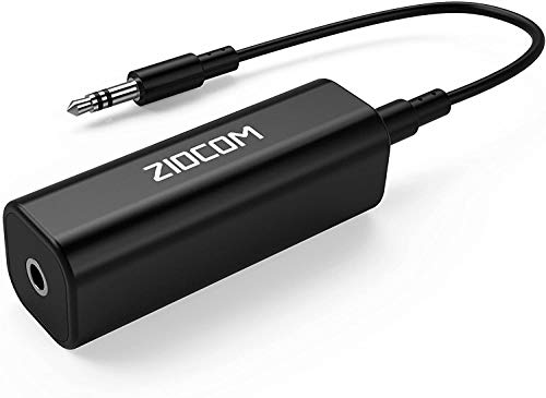 ZIOCOM Ground Loop Noise Isolator, Noise Filter, Eliminate The Buzzing Noise for Your Car Audio System/Home Stereo with Jack 3.5mm Audio Cable