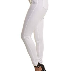 Andongnywell Women's Ripped Jeggings Pocket Denim Pants Ladies Skinny Stretch Distressed Jeans Trousers (White 2,X-Large)