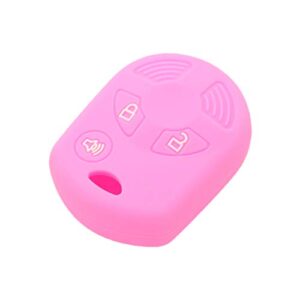 segaden silicone cover protector case holder skin jacket compatible with ford 3 button remote key fob cv2705 pink