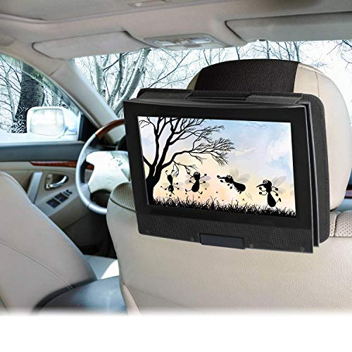 Hikig DVD Player Headrest Mount Holder Portable DVD Player Mount Car Back seat Headrest Holder for Swivel & Flip Portable DVD Player 7 ~ 11 Inch