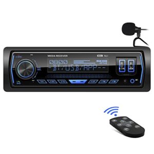 car stereo bluetooth car radio – single din am fm digital media receiver – lcd display usb aux sd eq subwoofer quick charge app remote control