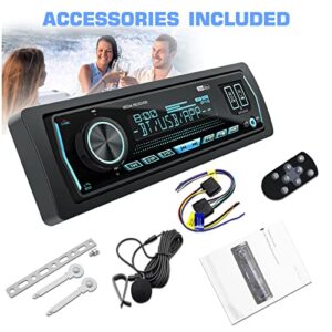 Car Stereo Bluetooth Car Radio - Single Din AM FM Digital Media Receiver - LCD Display USB AUX SD EQ Subwoofer Quick Charge APP Remote Control