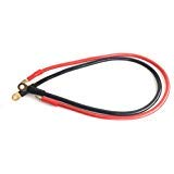 6 awg red+black battery cable 2 feet length with gold plated high conductivity terminal lugs ideal for car, boat battery,solar battery wiring. (a pair) l