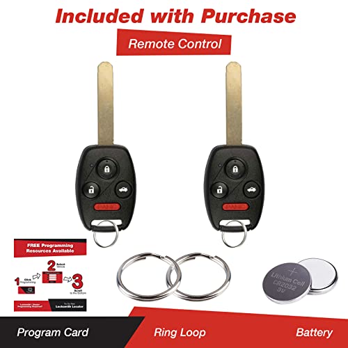 KeylessOption Keyless Entry Remote Control Uncut Car Ignition Key Fob Replacement for OUCG8D-380H-A (Pack of 2)