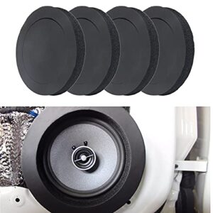 6.5″ foam speaker enhancer, anglekai 4pcs self adhesive speaker fast rings, universal high rebound sponge bass blocker kit for car door speaker foam rings