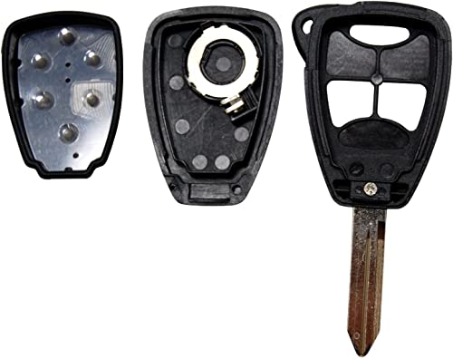 HQRP Key-Fob Remote Shell Case Cover Smart Key Keyless and Two Batteries Compatible with Dodge Ram 1500/2500/ 3500 2005 2006 2007 2008 05 06 07 08