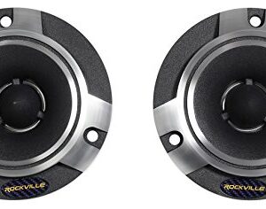 Pair Rockville RT5 2.8" Aluminum Car/Pro Tweeters w Titanium Diaphragm+Kapton VC, Silver