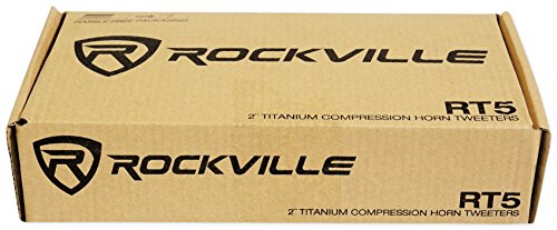 Pair Rockville RT5 2.8" Aluminum Car/Pro Tweeters w Titanium Diaphragm+Kapton VC, Silver