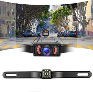 car rear view reversing backup camera automotive with 170°perfect view angle 12 led lights night vision waterproof universal car backing camera license plate