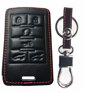 rpkey leather keyless entry remote control key fob cover case protector replacement fit for cadillac escalade escalade esv escalade ext 22756466 ouc6000066 850k-6000066