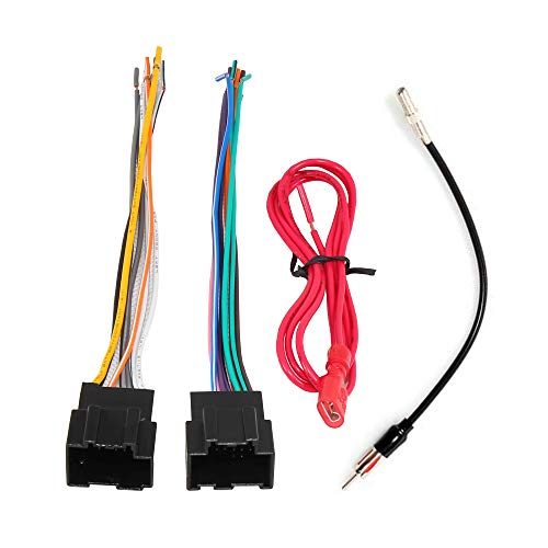 RED WOLF Car Radio Stereo Wire Harness Cable + Antenna Adapter Plug for GMC Chevy Express Savana Buick 2006-2013 Models