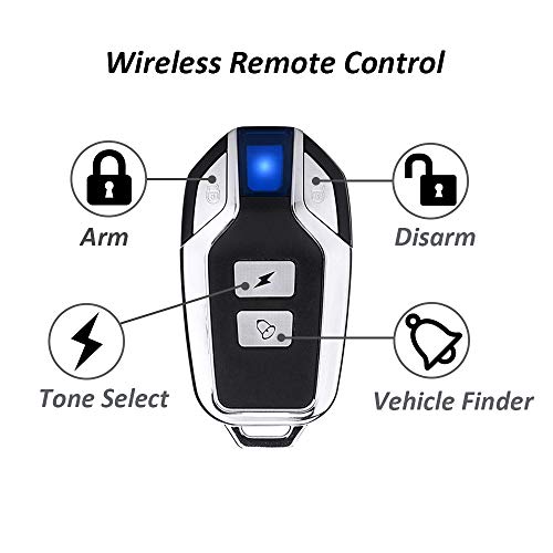 Mengshen Updated Anti Theft Bicycle Alarm, 113dB Waterproof Wireless Alarm with Remote Control for Bike, E-Bike, Motorcycle, Scooter, Trailer