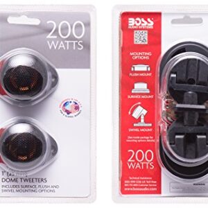 BOSS Audio Systems TW12 Car Door Tweeters - 200 Watts Max, 1 Inch Polyimide Dome, Use with Speakers and Stereo, Sold in Pairs