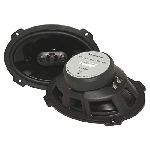 (4) Rockford Fosgate P1694 600 Watt 6x9" Punch Series 4-Way Car Audio Speakers - FlexFit basket design - OEM adapter plate included-PEI dome tweeter-Butyl midrange rubber surround