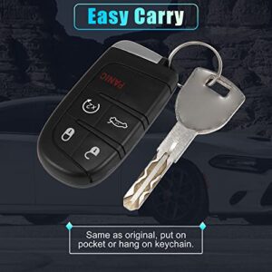 X AUTOHAUX M3N40821302 433MHz 46 Chip Replacement Keyless Entry Remote Car Key Fob for Chrysler 300 for Dodge Charger Challenger Dart Limited 5 Buttons with Door Key