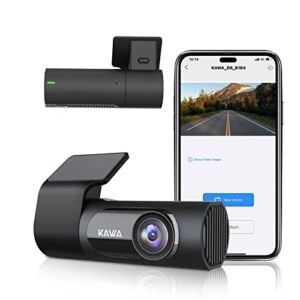 dash cam 2k, kawa wifi dash camera for cars 1440p with starlight color night vision, voice control, emergency recording, built-in 3d sensor, hidden design dashcam, wdr, wide angle, 24h parking monitor