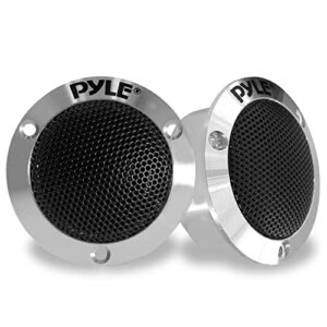pyle 2.5″ dual titanium dome tweeters – 1 pair 1” voice coil 80 watts at 4-ohm, car audio tweeters for speakers with aluminum housings – pltwb3