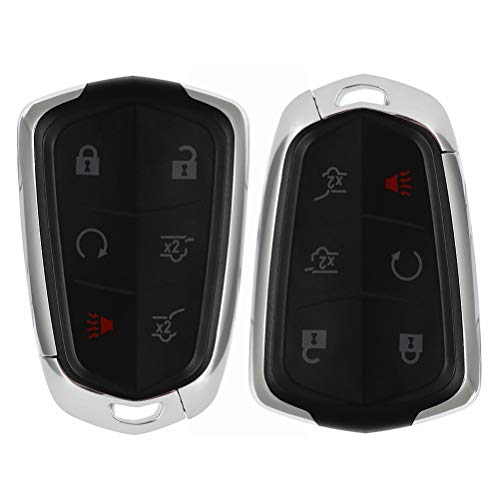 SCITOO Keyless Entry Remote Key Fob SHELL CASE Replacement for 6 Buttons Uncut Car Key for Cadillac CTS for Cadillac XTS 2014-2019 for Cadillac ATS 2015-2019 2pcs FCC HYQ2AB HYQ2AB