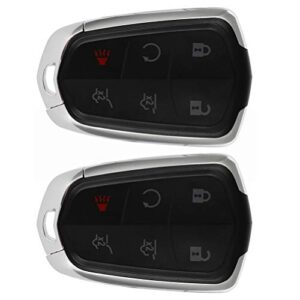 SCITOO Keyless Entry Remote Key Fob SHELL CASE Replacement for 6 Buttons Uncut Car Key for Cadillac CTS for Cadillac XTS 2014-2019 for Cadillac ATS 2015-2019 2pcs FCC HYQ2AB HYQ2AB