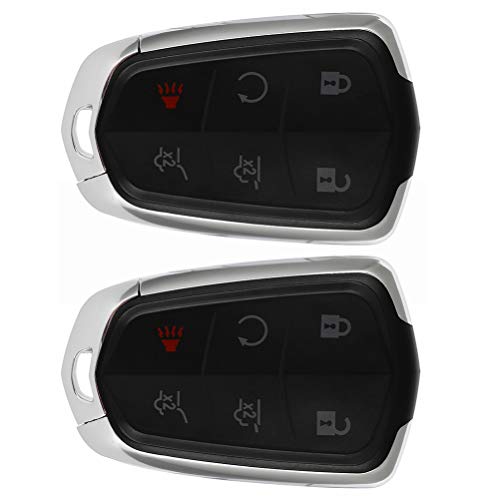 SCITOO Keyless Entry Remote Key Fob SHELL CASE Replacement for 6 Buttons Uncut Car Key for Cadillac CTS for Cadillac XTS 2014-2019 for Cadillac ATS 2015-2019 2pcs FCC HYQ2AB HYQ2AB