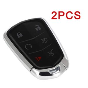 SCITOO Keyless Entry Remote Key Fob SHELL CASE Replacement for 6 Buttons Uncut Car Key for Cadillac CTS for Cadillac XTS 2014-2019 for Cadillac ATS 2015-2019 2pcs FCC HYQ2AB HYQ2AB