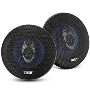 pyle 5.25” car sound speaker (pair) – upgraded blue poly injection cone 3-way 200 watt peak w/non-fatiguing butyl rubber surround 100-20khz frequency response 4 ohm & 1″ asv voice coil – pyle pl53bl
