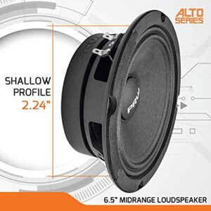 PRV AUDIO 6.5 Inch Shallow Midrange Speaker, 6MR200A-4, 200 Watts Program Power, 4 Ohm Shallow Mount Car Audio Slim Speaker, 1.5 in Voice Coil, 100 Watts RMS, Compact for Doors (Single)