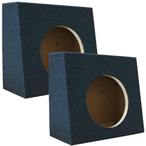 2x single sealed angle 12 inches truck subwoofer box enclosure with thick heavy duty mdf – 12″ inches woofer (2 pieces)