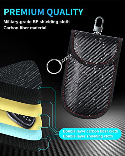 Faraday Bag for Key Fob - 2 Pack Faraday Cage Protector - Car RFID Signal Blocking - Anti-Hacking Case Blocker,Anti-Theft Pouch