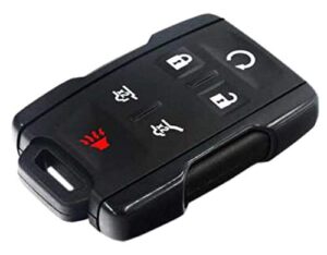 smart key fob case shell fit for chevy tahoe suburban / gmc yukon 2014 2015 2016 2017 m3n-32337100 keyless entry remote control car key fob cover casing (black)