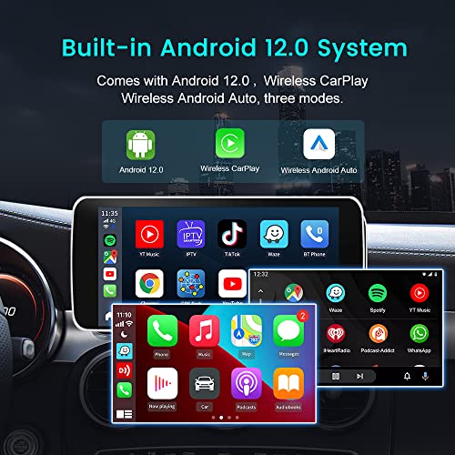 2023 Carlinkit Ai Box Max Android 12, 3 -in -1 for OEM Cable Upgrade CarPlay Android Auto Wireless, 8 core 8+128GB, Built -in GPS Video Music Supports Google Play