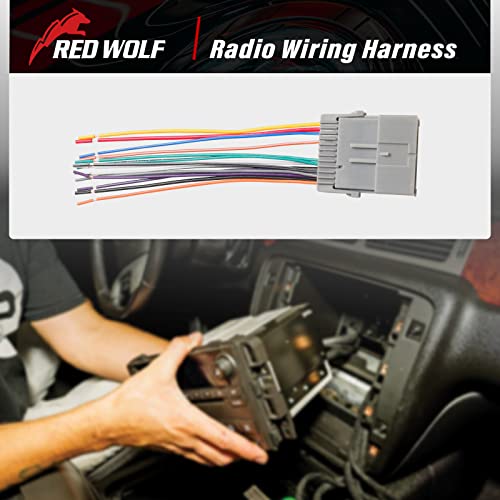 RED WOLF Replacement for 2000-2012 Buick Chevrolet Silverado GMC Tahoe, Suburban Stereo Antenna Adapter W/Radio Wiring Harness Connector Plug