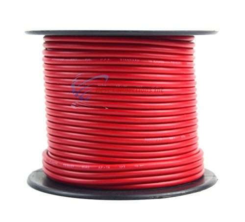 Best Connections Audiopipe Copper Clad Stranded Car Audio Primary Remote Wire (16 Gauge 100', Red)