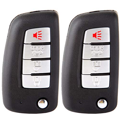 ZENITHIKE 2pcs Keyless Entry for Smart Proximity Remote Key Fob Uncut Ignition Keyless 4 buttons with Key Blade 04-09 for Nissan ALTIMA MAXIMA 350Z ARMADA for Infiniti EX35 FX35 FX45 KBRASTU15