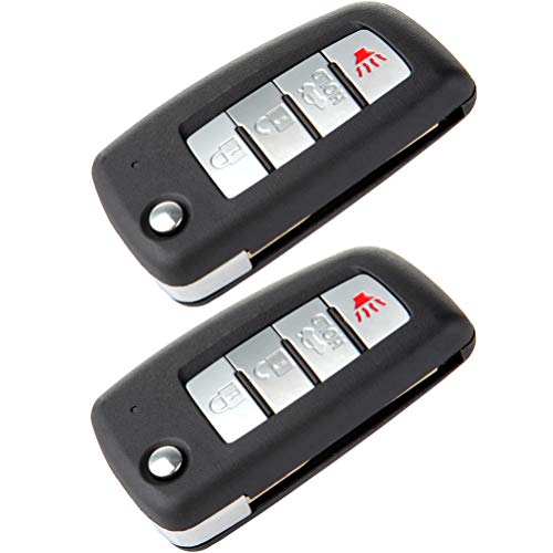 ZENITHIKE 2pcs Keyless Entry for Smart Proximity Remote Key Fob Uncut Ignition Keyless 4 buttons with Key Blade 04-09 for Nissan ALTIMA MAXIMA 350Z ARMADA for Infiniti EX35 FX35 FX45 KBRASTU15