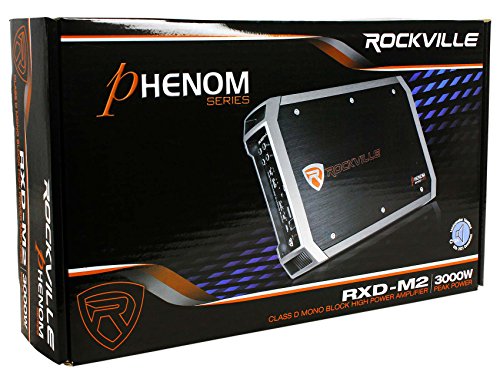 Rockville RXD-M2 3000 Watt/1500w RMS Mono Class D 1 Ohm Amplifier Car Stereo Amp