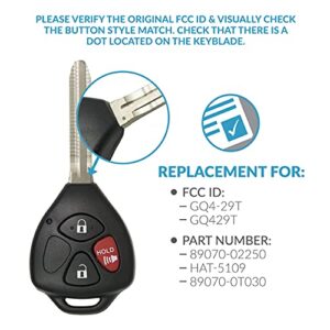 Keyless2Go Replacement for New Keyless Entry Remote Car Key for Vehicles That Use GQ4-29T with 4D67 Chip