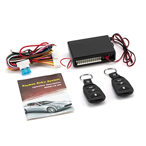 Universal Car Door Lock Vehicle Keyless Entry System Auto Remote Central Kit with Control Box, Remote car Location,Rising Power Window,with 2 Remote Controllers