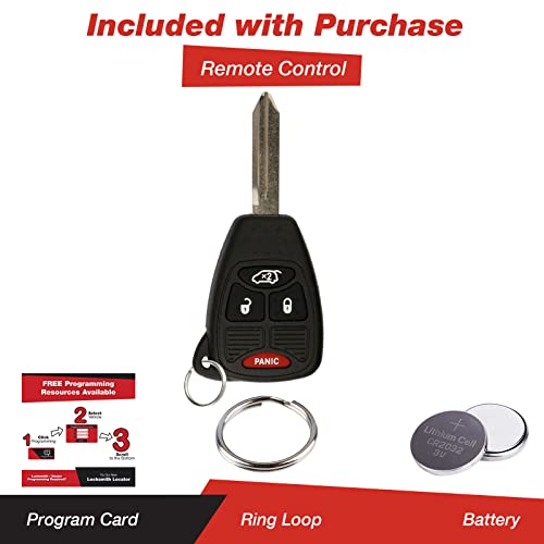 KeylessOption Keyless Entry Remote Car Key Fob and Uncut Ignition Key Replacement For M3N5WY72XX