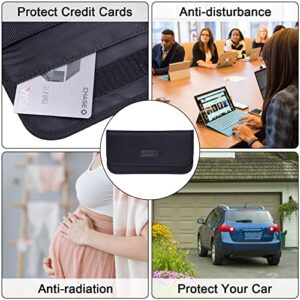 Wisdompro Faraday Bag, RFID Signal Blocking Bag Shielding Cage Pouch Wallet Case for Cell Phone Privacy Protection and Car Key FOB, Anti-Tracking, Anti-Spying Case Blocker - Black