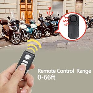 Japard Bicycle Alarm System Anti Theft with Horn, 113dB Loudest Wireless Bike Alarm with Remote, Motorcycle Alarm Motion Sensor Remote, Waterproof, Battery Operated, Wireless, E-Bike Door Window Car