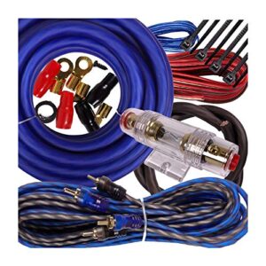 gravity complete 2600w 4 gauge amp kit amplifier install flexible wiring complete 4 ga installation cables for installer and diy hobbyist – blue