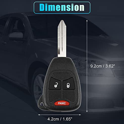 X AUTOHAUX OHT692427AA 315MHz Replacement Keyless Entry Remote Car Key Fob for Dodge Avenger Charger Caliber Durango for Ram for Jeep Commander 3 Button with Door Key