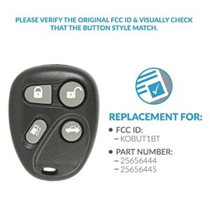 Keyless2Go Replacement for New Keyless Entry 4 Button Remote Car Key Fob for Select DeVille Eldorado Seville That Use FCC ID KOBUT1BT 25656444 25656445 (2 Pack)