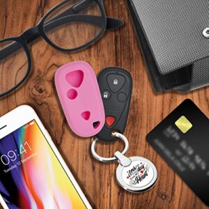 Keyless2Go Replacement for New Silicone Cover Protective Case for Remote Key Fobs with FCC E4EG8D-444H-A - Pink